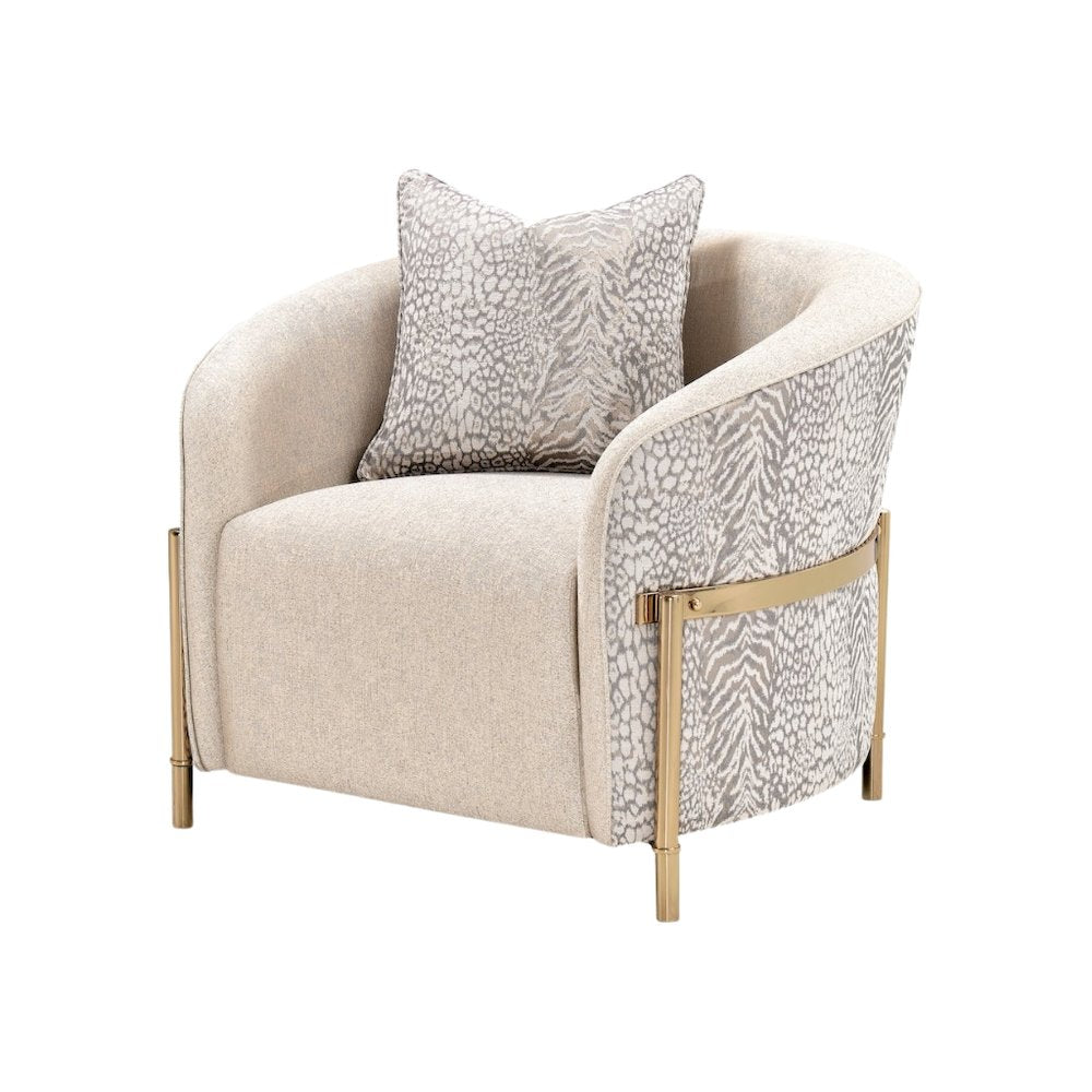 Gold Accent Chair, Comfy Reading Chair and Living Room Chair for Adults
