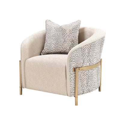 Gold Accent Chair, Comfy Reading Chair and Living Room Chair for Adults