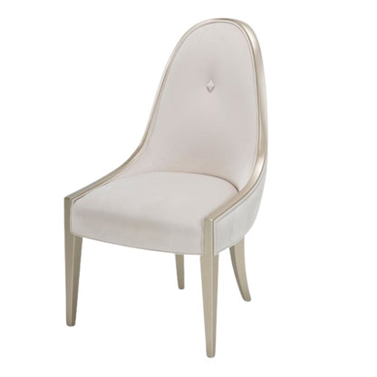 Velvet Upholstered Dining Chair for Dining Table in Beige Finish