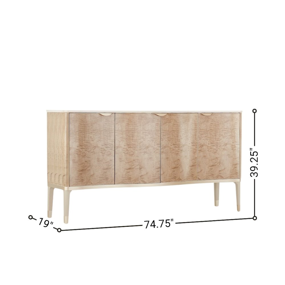 Elegant Blush Sideboard Buffet Cabinet with Storage and Bar Cabinet Use