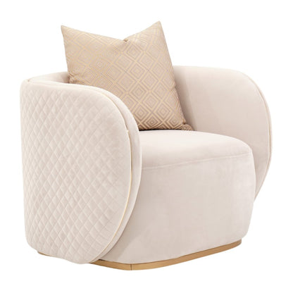 Beige Accent Chair – Comfy Reading Chair and Living Room Arm Chair Design