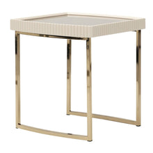 Glass and Metal Side Table with Gold Finish – Elegant Glass Top End Table