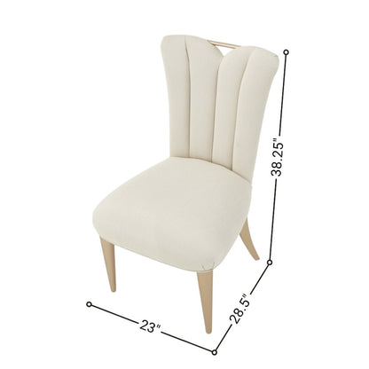 Elegant Upholstered Dining Chairs Set of 2 – Champagne Finished Side Chairs
