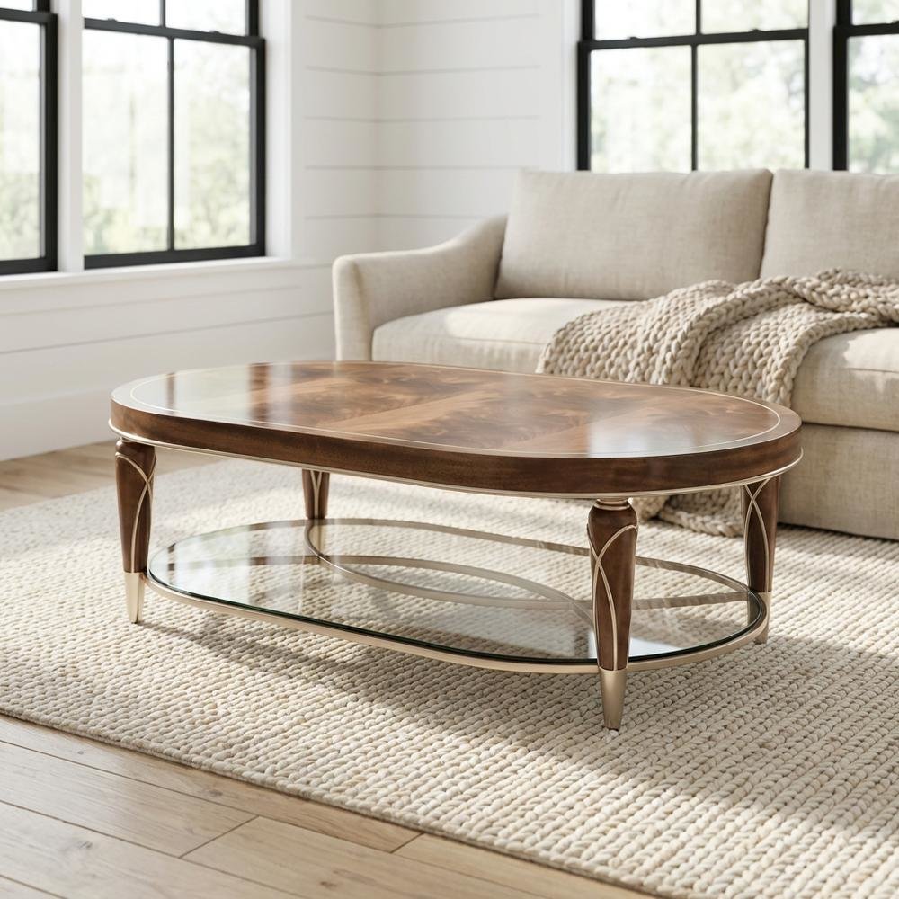 Villa Cherie Oval Cocktail Table - Hazelnut
