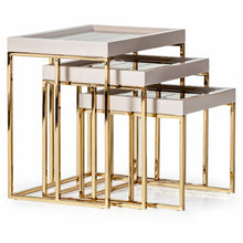 Carmela Nesting Tables, Set of 3 - Shimmer Ivory