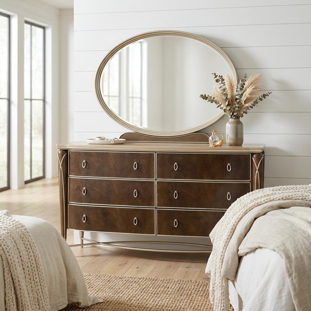 Villa Cherie Dresser & Mirror - Hazelnut