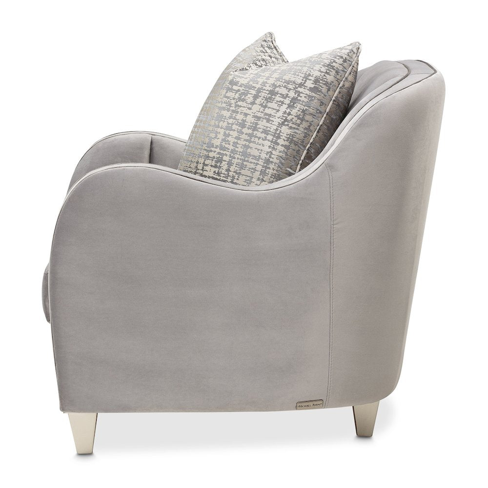 Roxbury Park Velvet Matching Chair - Steel/Slate