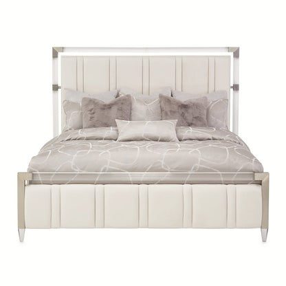 Penthouse Queen Short Panel Bed - Ash Gray