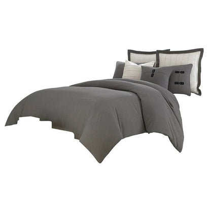 Fusion 7 Pc Queen Duvet Set - Gray