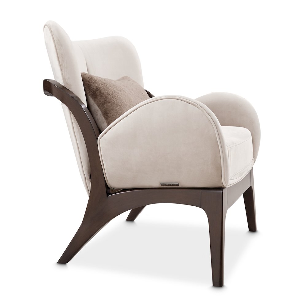Camellia Field Velvet Accent Chair - Porcini/Warm Pecan