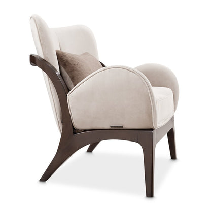 Camellia Field Velvet Accent Chair - Porcini/Warm Pecan