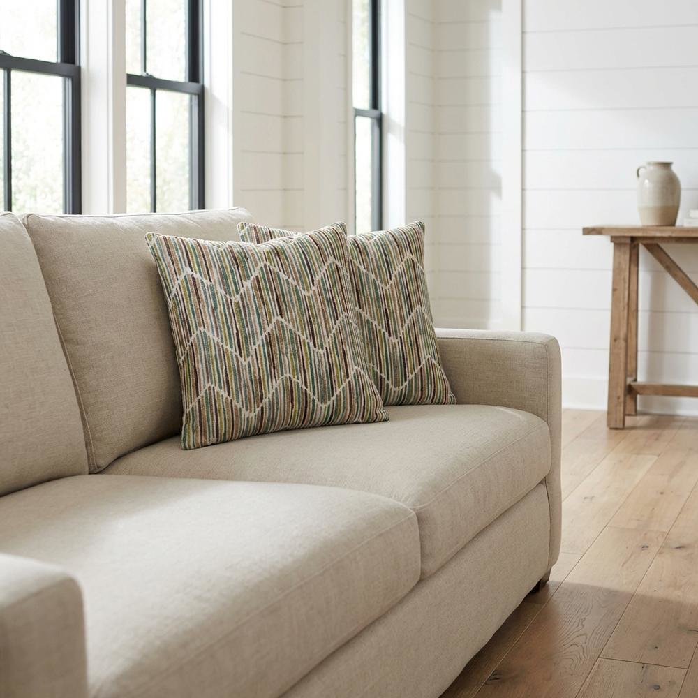 Eden Augusta 19" Square Throw Pillow, Set of 2 - Seagrass