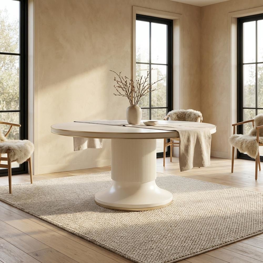 La Marisia Round Dining Table - Creamy Pearl