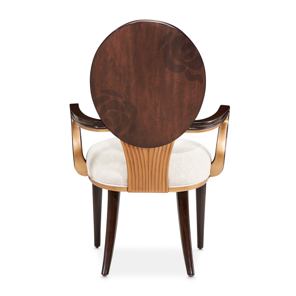 Camellia Field Dining Arm Chair, Set of 2 - Linen/Warm Pecan