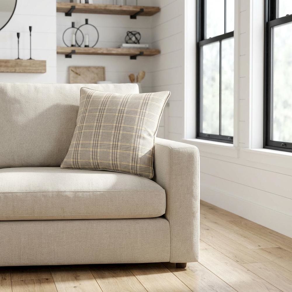 Newport Ardmore 22" Plaid Throw Pillow, Set of 2 - Pewter