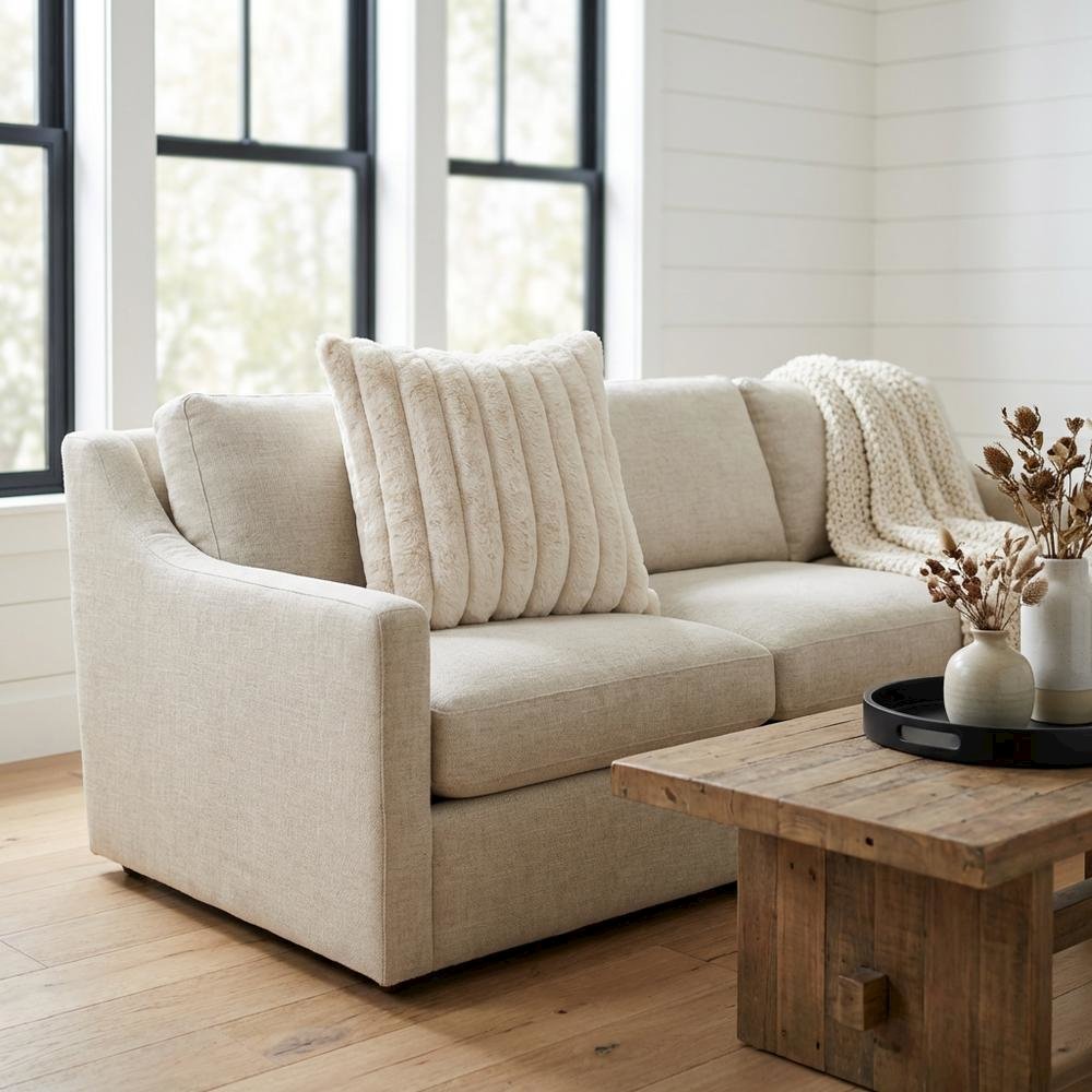Parker 20" Square Throw Pillow - Cream