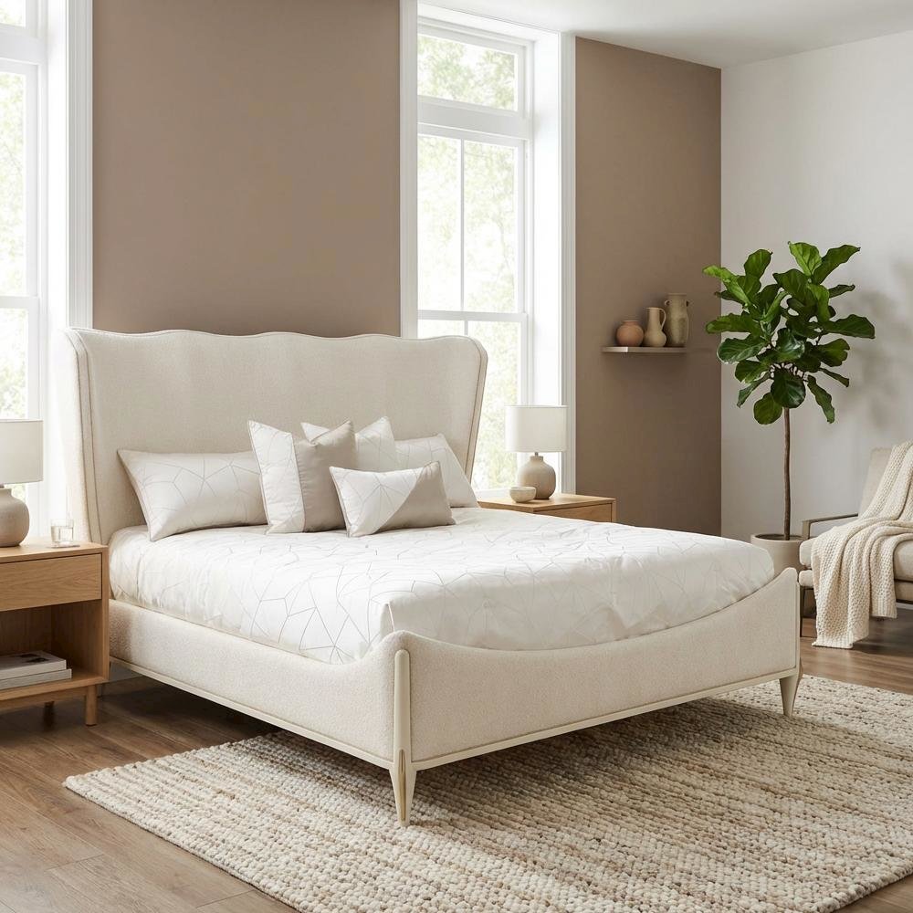 La Terrazza King Panel Bed - Creamy Pearl