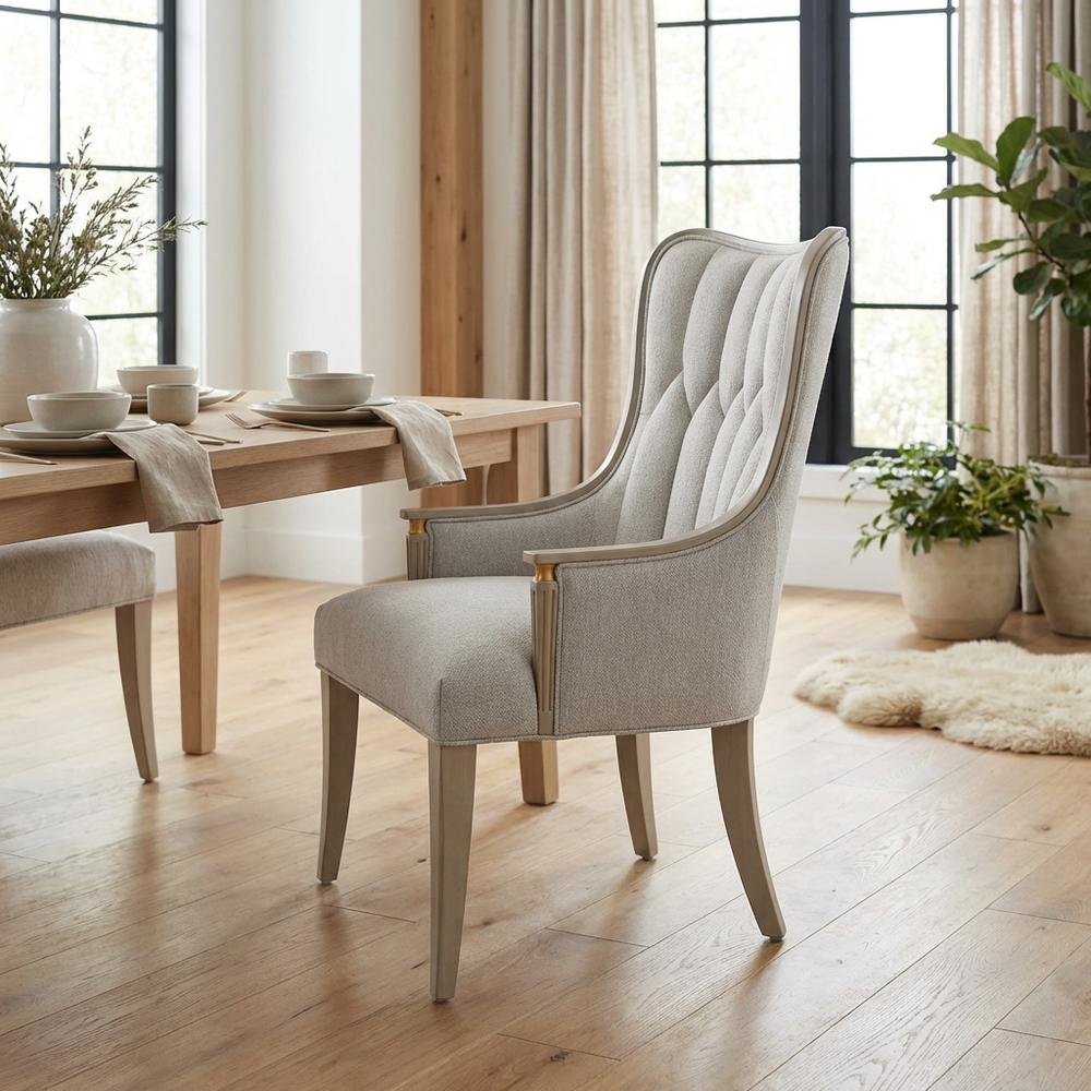 St. Charles Dining Arm Chair - Dove Gray Set of 2