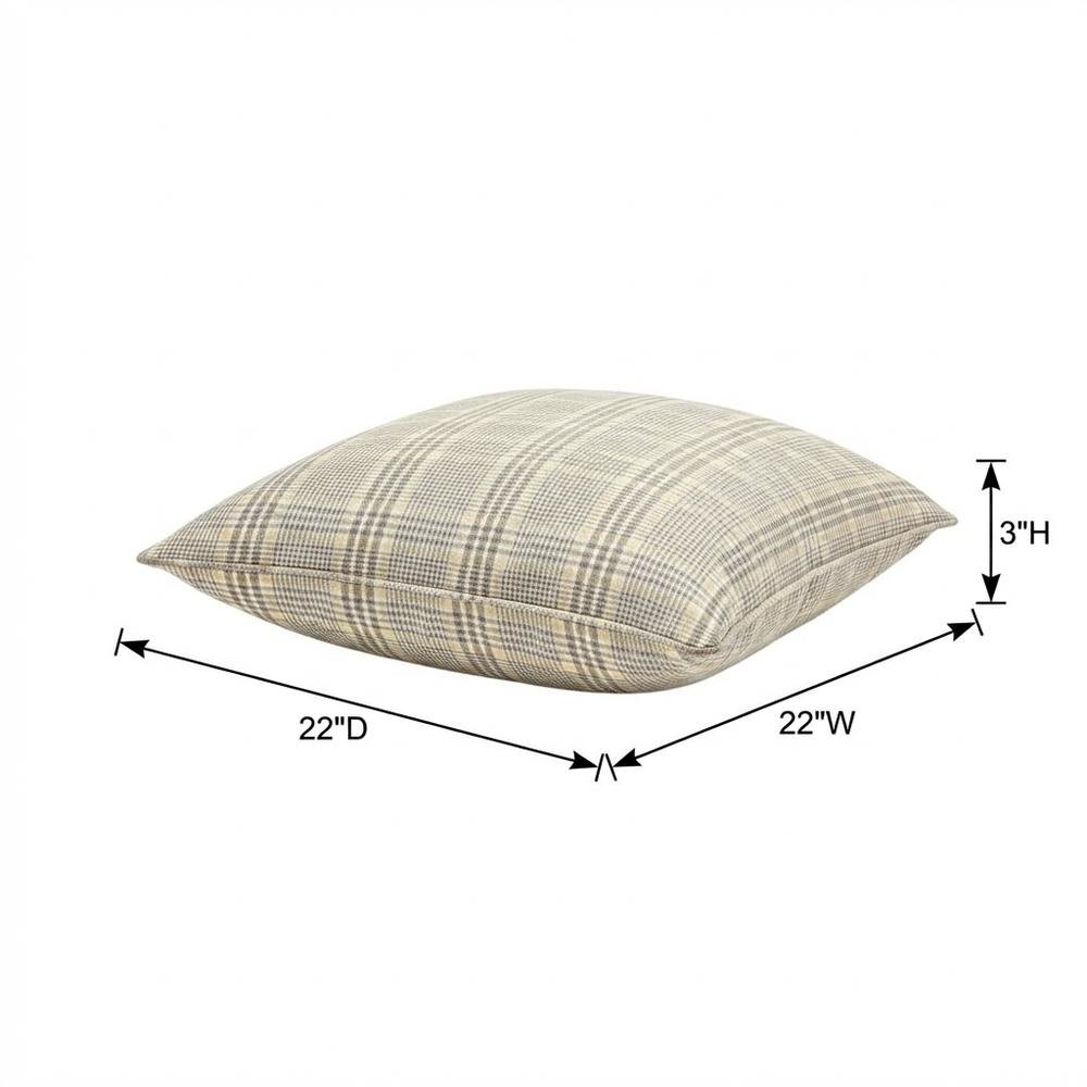 Newport Ardmore 22" Plaid Throw Pillow, Set of 2 - Pewter