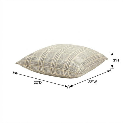 Newport Ardmore 22" Plaid Throw Pillow, Set of 2 - Pewter