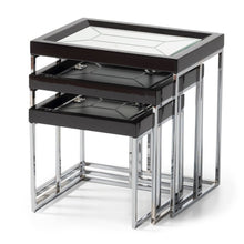 Carmela Nesting Tables, Set of 3 - Glossy Charcoal Sand