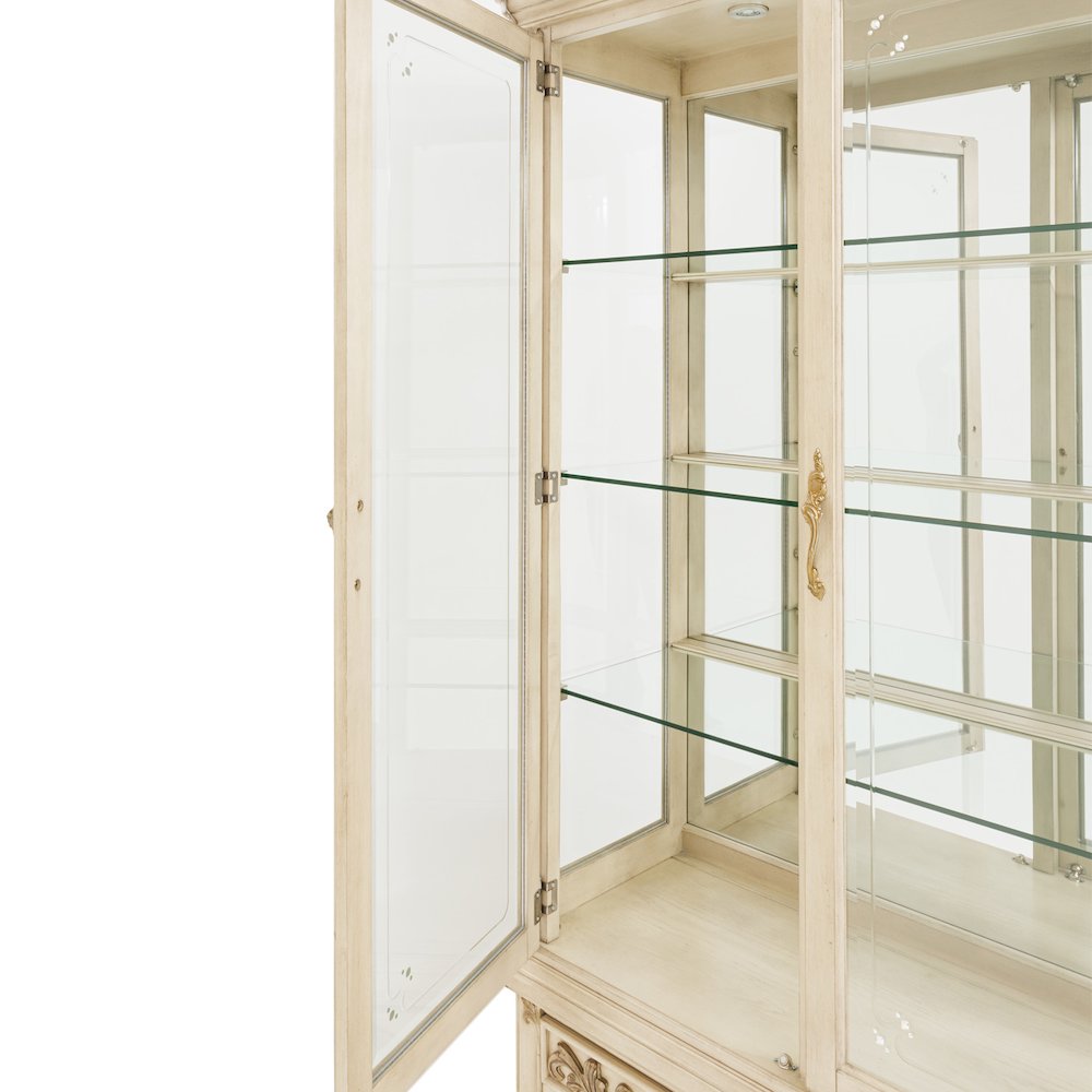 Platine de Royale Curio Display Cabinet - Champagne