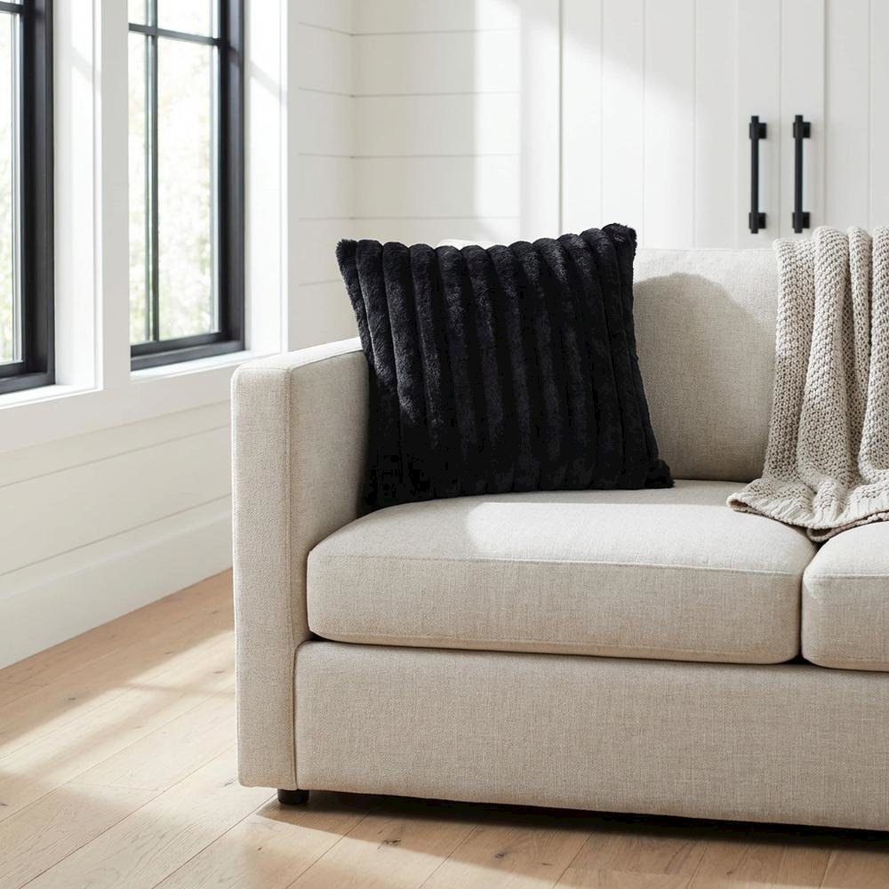 Parker 20" Square Throw Pillow - Onyx