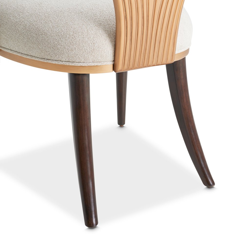 Camellia Field Dining Arm Chair, Set of 2 - Linen/Warm Pecan