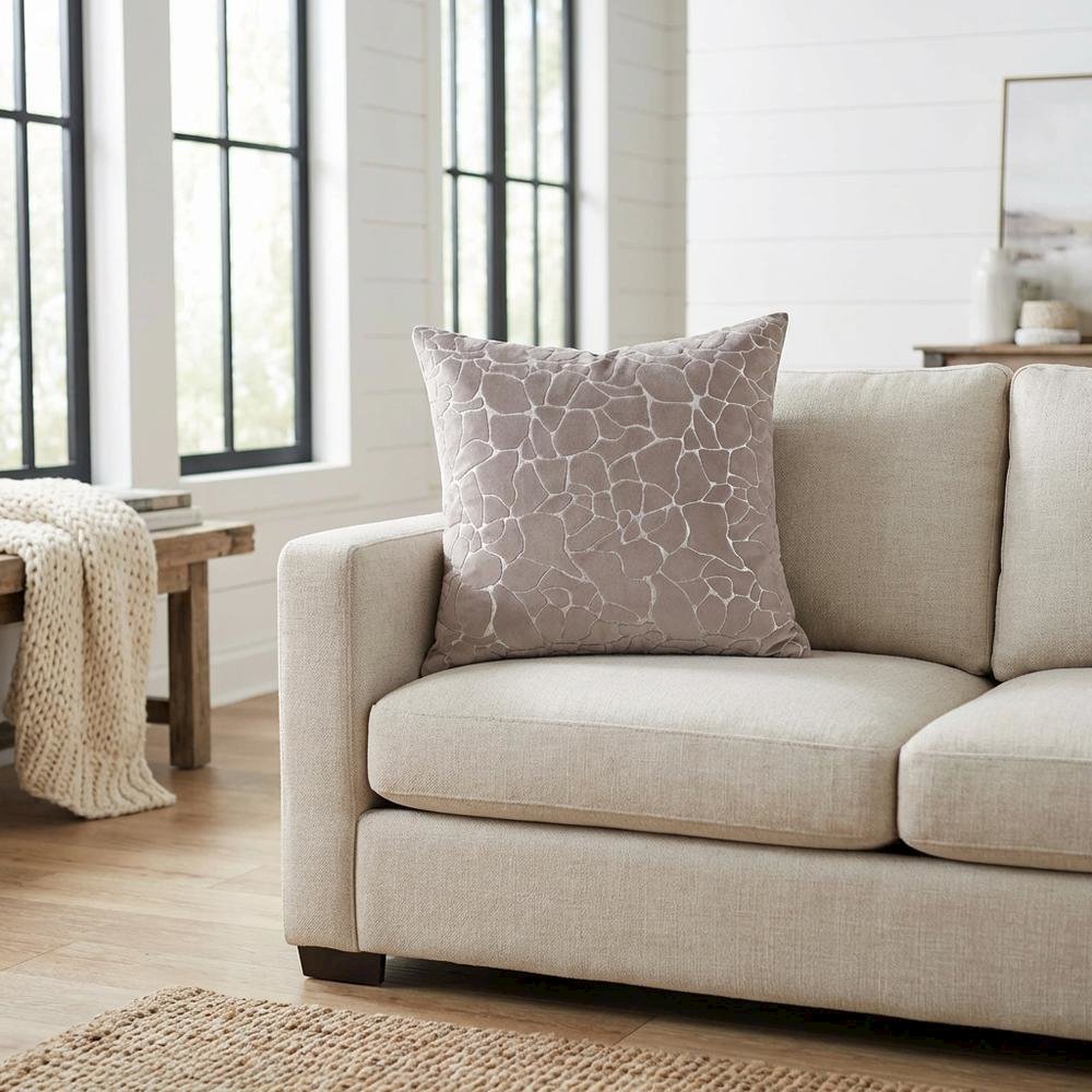 GLAMtastic Crackle 22" Square Pillow, Set of 2 - Fog