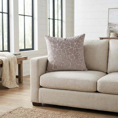 GLAMtastic Crackle 22" Square Pillow, Set of 2 - Fog