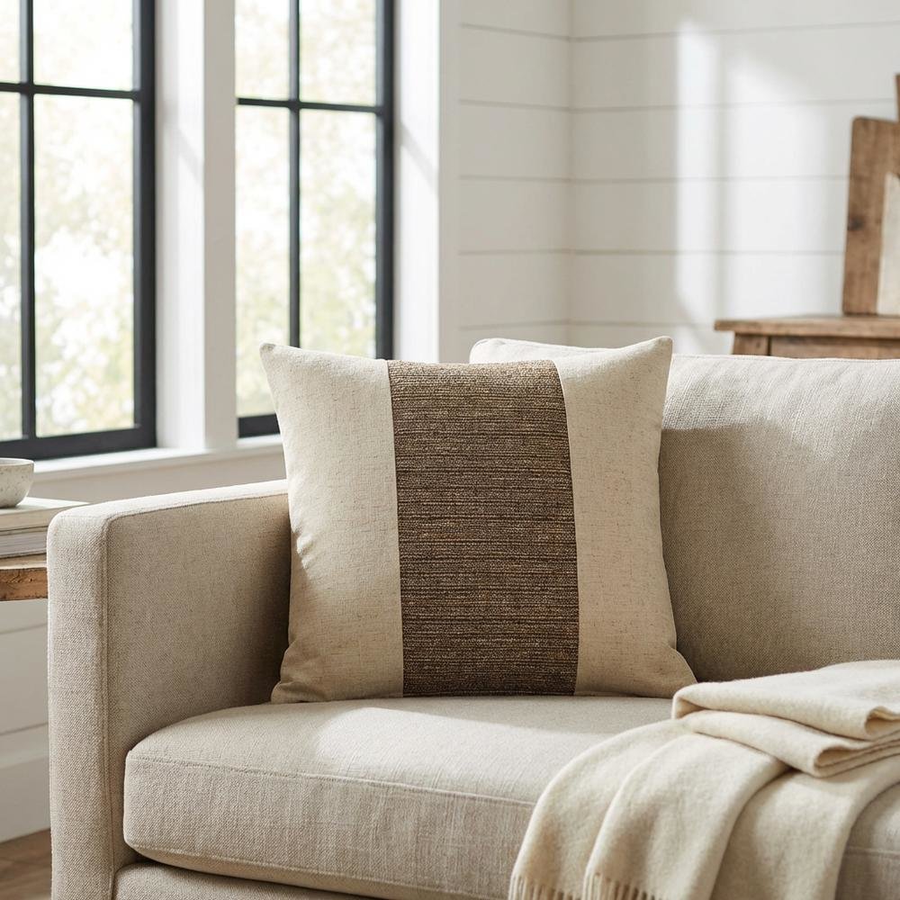 Sundance Heath 21" Square Throw Pieced Pillow - Toffee