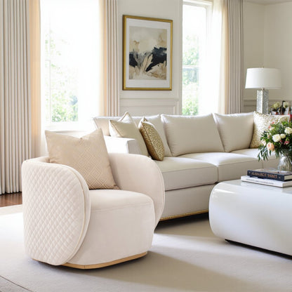 Beige Accent Chair – Comfy Reading Chair and Living Room Arm Chair Design