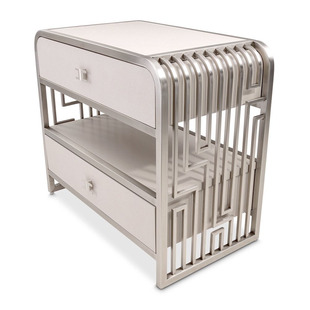 Roxbury Park Metal Nightstand - Stainless Steel