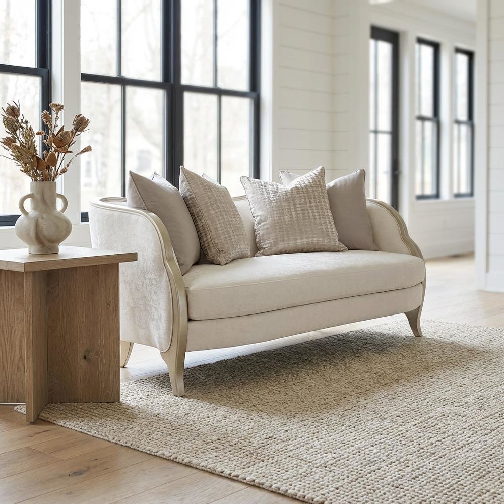 Malibu Crest Loveseat - Cloud White/Chardonnay
