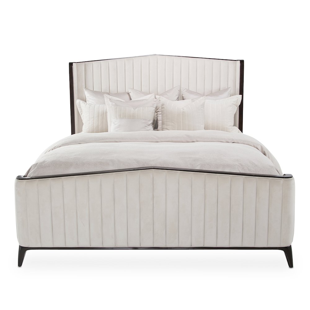 Paris Chic Queen Channel Tufted Panel Bed - Espresso