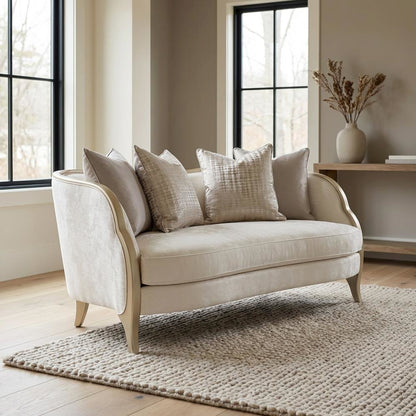Malibu Crest Loveseat - Cloud White/Chardonnay