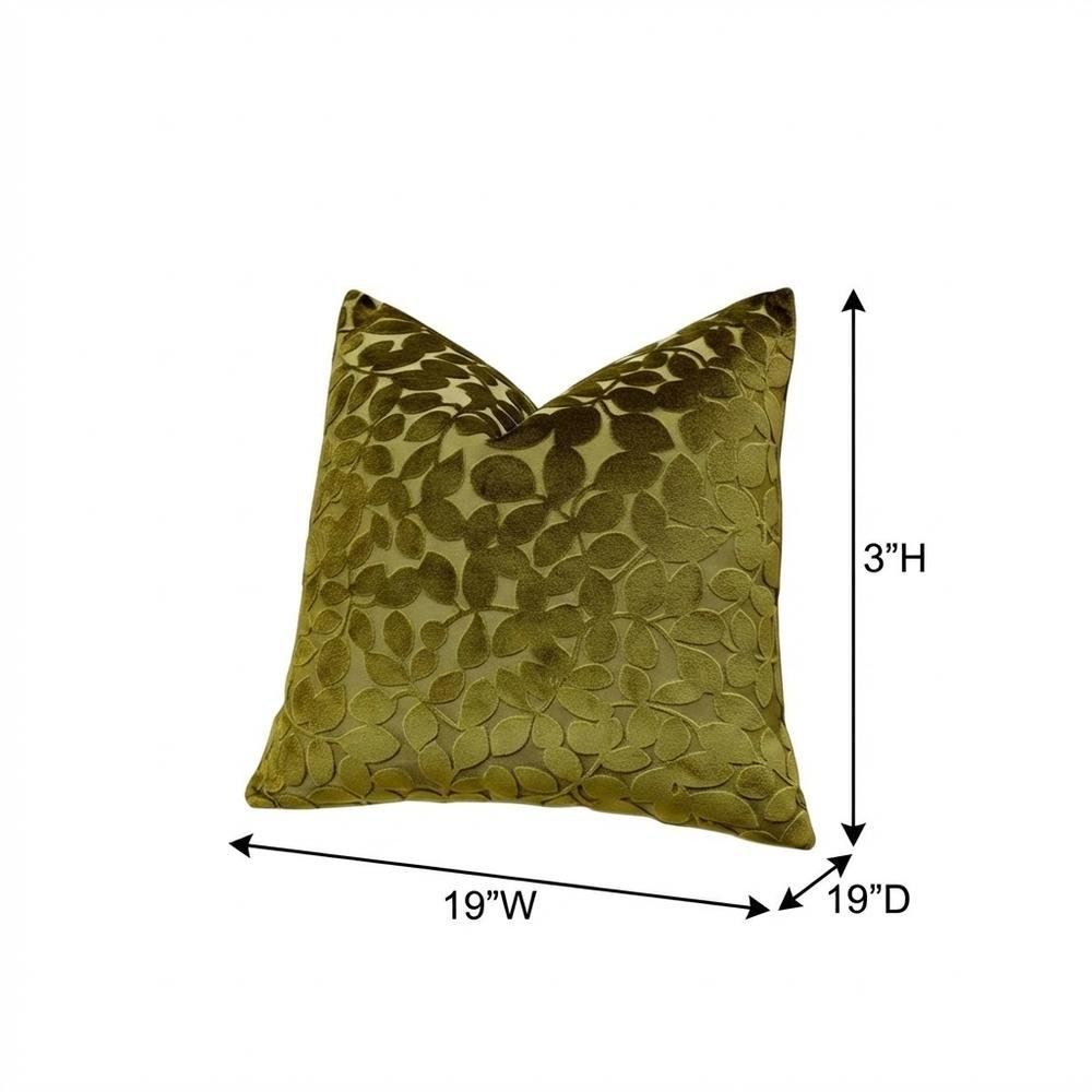 Re-nue Larkin 19" Square Velvet Pillow, Set of 2 - Olive Green