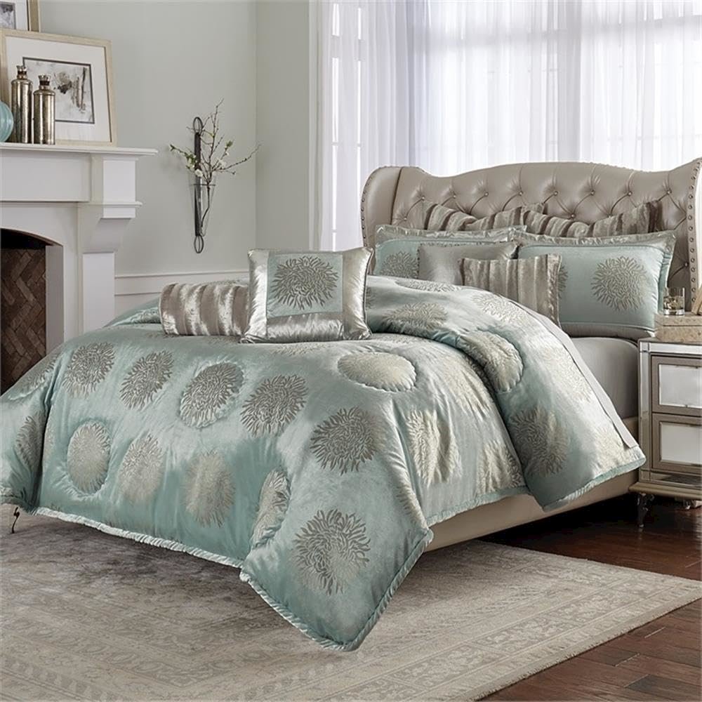 Regent 10-Piece King Comforter Set - Ice Blue