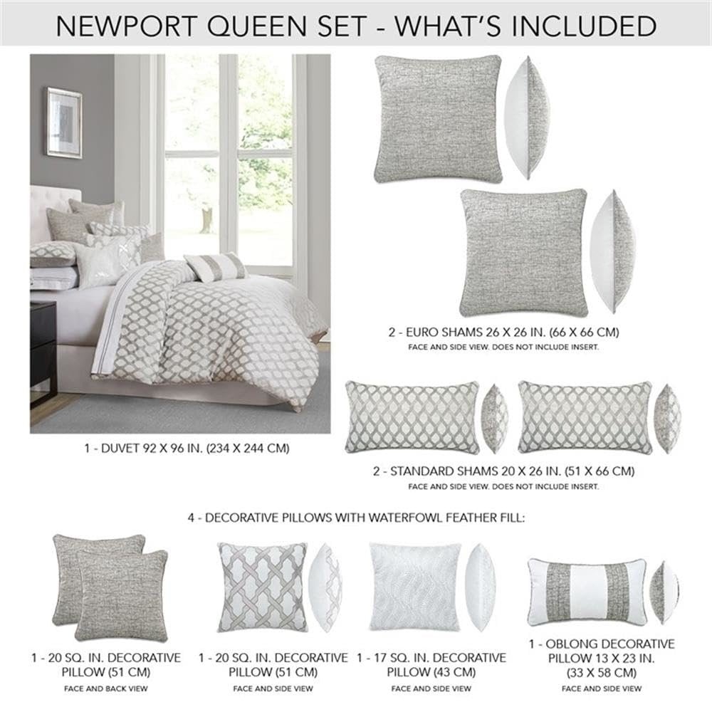 Newport 9-Piece Queen Comforter Set - Platinum