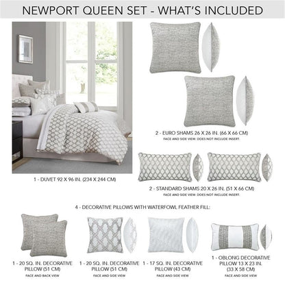 Newport 9-Piece Queen Comforter Set - Platinum
