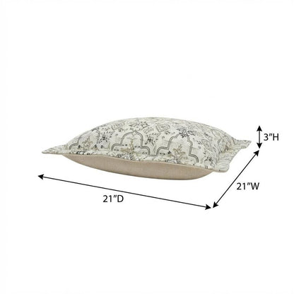 Moonbeam Powell 21" Square Pillow, Set of 2 - Natural