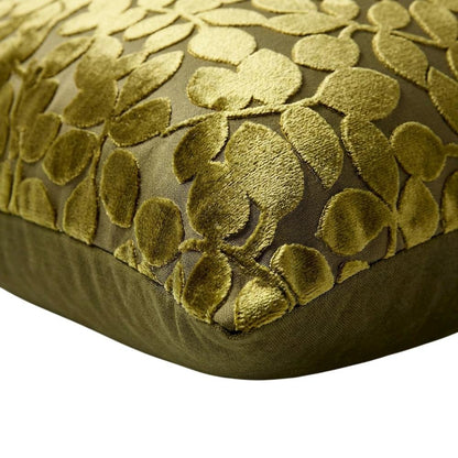 Re-nue Larkin 19" Square Velvet Pillow, Set of 2 - Olive Green
