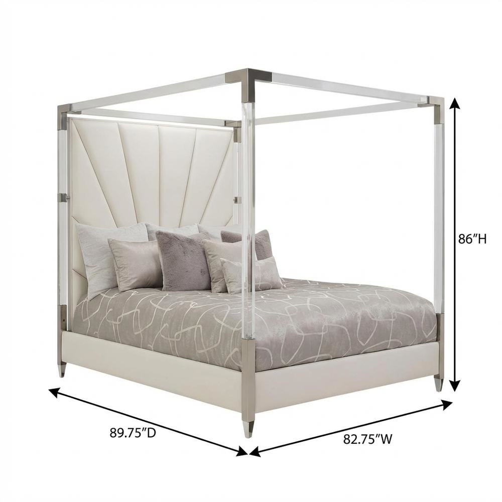 Penthouse Eastern King Canopy Bed - Ash Gray