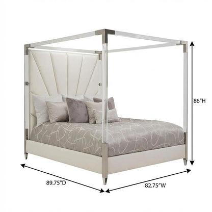 Penthouse Eastern King Canopy Bed - Ash Gray