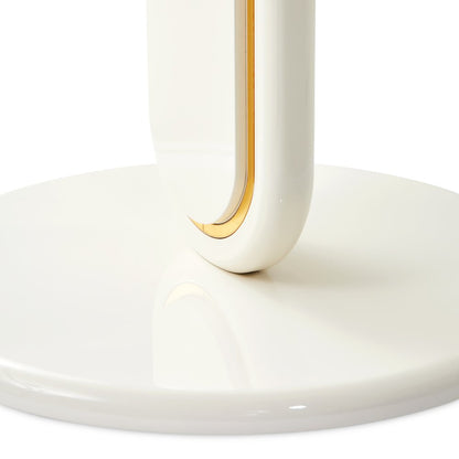 Sassani End Table - Pearl White/Gold