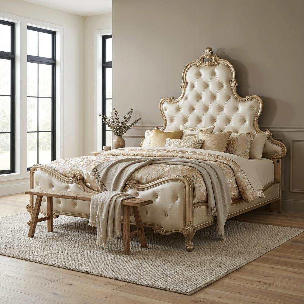 Platine de Royale Cal King Panel Bed - Antique Platinum