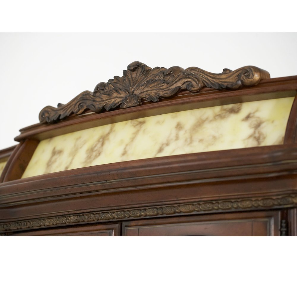Villa Valencia China Cabinet with Lighted Top - Classic Chestnut