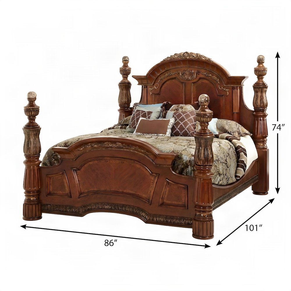 Starlight Canyon Home Canopy Bed Frame with Solid Wood