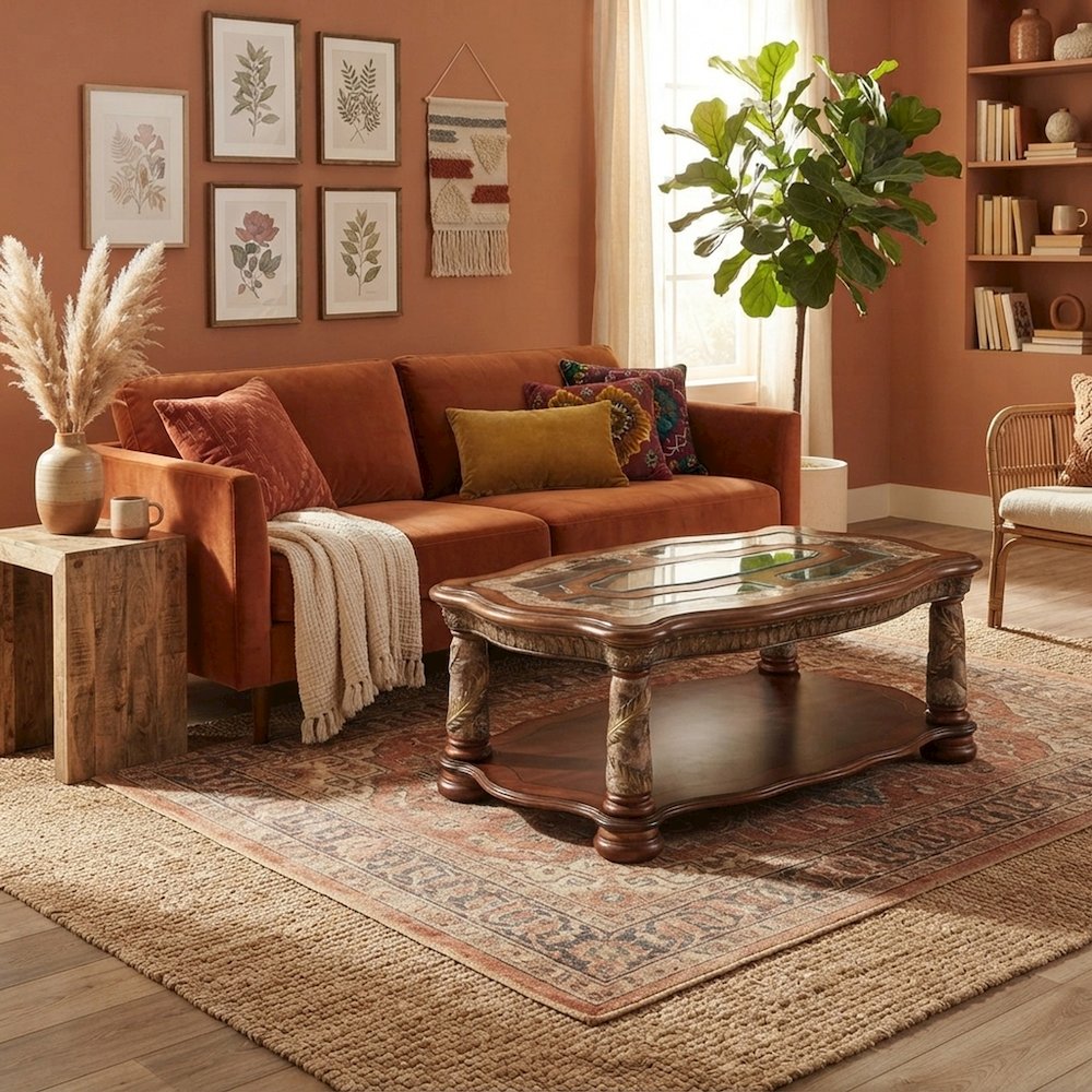 Starlight Canyon Home Cocktail Table with Marble Top