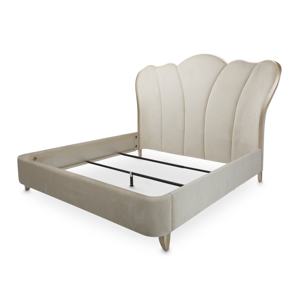 Villa Cherie Eastern King Channel Tufted Bed - Caramel